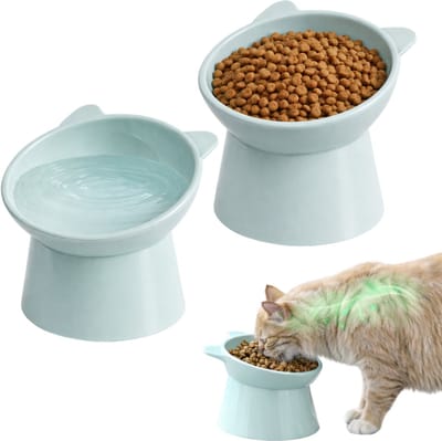 Voerbak kat - Kattenvoerbakjes 2 stuks - Honden voerbak - Kattenvoerbakjes verhoogd - Kattenvoerbak -