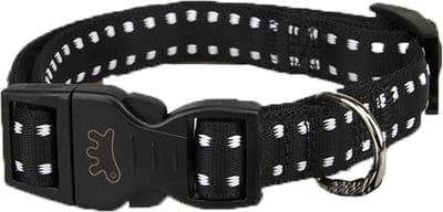 Ferplast Cricket Halsband / Hondenhalsband - Nylon - Zwart - Maat: M - Nekomtrek: 27 - 40 cm (GELIEVE ALVORENS BESTELLEN OPMETEN)