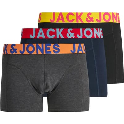 JACK & JONES- JACCRAZY SOLID TRUNKS 3 PACK NOOS - Heren - Trunks