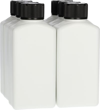 6 x Plastic Fles 250 ml Kindveiligedop zwart- Gerecycled HDPE Kunststof- Gerecycled HDPE Kunststof - Onbreekbaar - ca. 70% minder Co2 uitstoot door gerecycled materiaal - 6 stuks