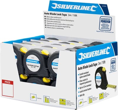Silverline Rolmaten met automatische vergrendeling - krasbestendig - 3 meter x 16 mm - 30 stuks