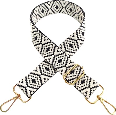 Bag Strap / Tas Riem Boho | Zwart/Wit | 130 cm x 3,8 cm | Tashengsel / Schouderriem | Fashion Favorite
