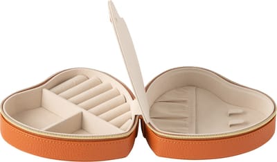 J-Line juwelendoos Hart - kunstleder - cognac