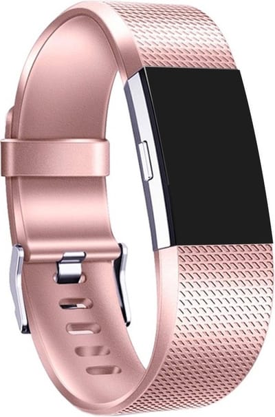 By Qubix - Compatible Fitbit bandje - Geschikt voor fitbit Charge 2 sportbandje - Maat: Large - Rose Goud - Horlogeband - smartwatchbandje