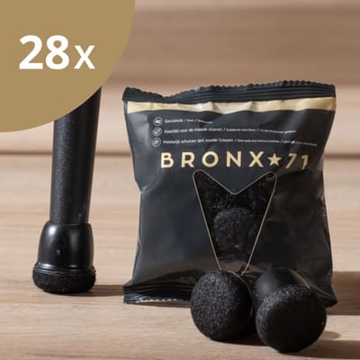 Bronx71® Vloerbeschermer set (voor 28 poten) zwart Ø19-25 mm - Stoelpoot beschermers - Stoelpootdoppen - Stoelpoot sokken