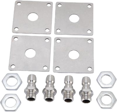 Drukreiniger Accessoirehouder - Wandmontage Schuimkanon - Werkruimte Organiseren - Roestvrij Staal - 1/4 Inch Koppeling - Zilverkleurig