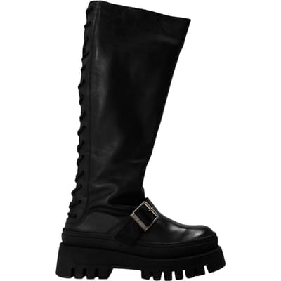 Steve Madden Dames Chez Leren Kniehoge Boots (Zwart)