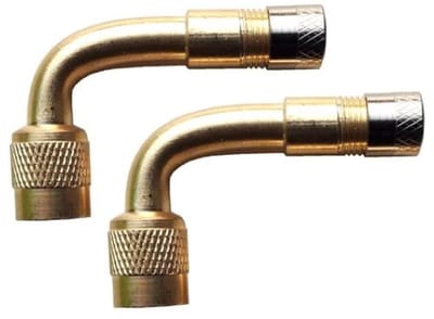 Haaks ventiel opzetstuk / verlengstuk hulp (set van 2 stuks) voor eenvoudig oppompen banden, voor auto, motor, etc.
