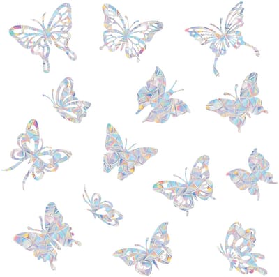 Antistatische raamstickers - Kleurrijke regenboog prisma vlinder raamstickers - 6 vellen met 22 stijlen (2 van elke stijl) - Totaal 44 vlinders - PVC antistatische glasstickers - Antibotsingsstickers voor woondecoratie - Glasstickers met vlinderpatro