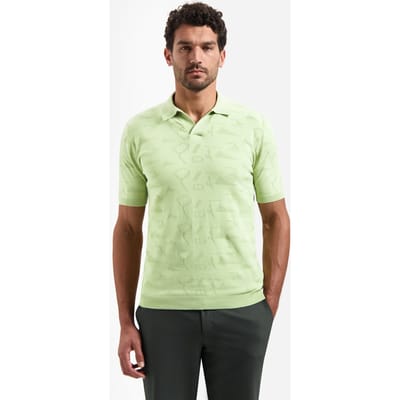 No Excess Pullover Short Sleeve Polo Jacquard Green  XL