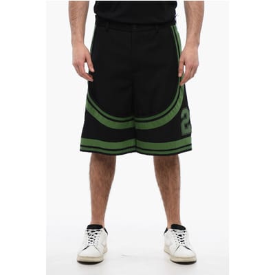 Gepatchte VARSITY-shorts met tapedetails in zwart