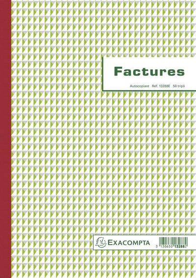 Exacompta 5x Doorschrijfpapier Facturen 29,7x21cm 50 bladen triple zelfkopiërend - - 13288E