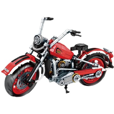 Retro Technische Raceauto Motorfiets Moto Stad Bouwstenen Racen Motobike Voertuigen Bakstenen DIY Speelgoed voor Kinderen Cadeaus black