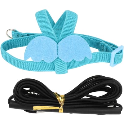 Harnais pour oiseaux, laisse élastique, facile à porter, réglable, léger, portable, pour perroquet S blue