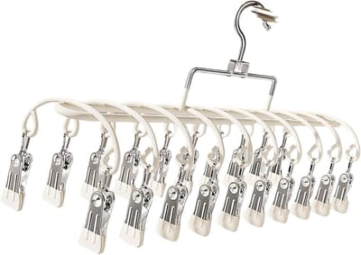 Wasknijpers - Draagbaar en voor op reis - Inclusief 20 roestvrijstalen wasknijpers - Roestvrijstalen waslijn voor het drogen van sokken en ondergoed - Winddicht - Afmetingen 36.5 x 22.5 cm