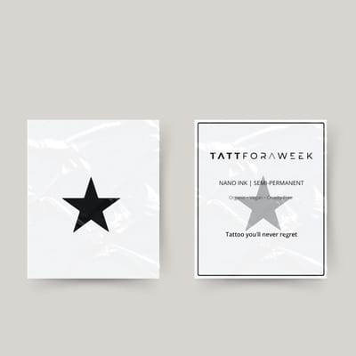 Tijdelijke tattoo zwart sterretje | Neptattoo volwassenen | Tijdelijke tattoo voor volwassenen | Temporary tattoo | Plaktattoos voor volwassenen | Neptattoos | Probeer zorgeloos een tattoo | tattforaweek