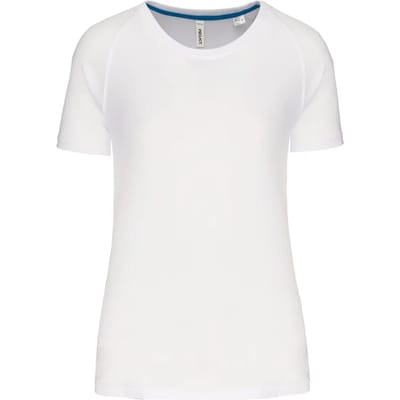 PROACT® Gerecycled damessport-T-shirt met ronde hals PA4013 - White - XS