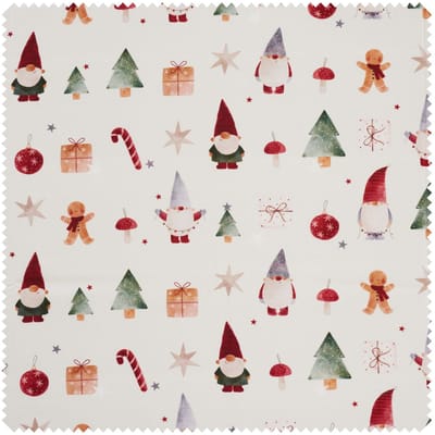 Katoenen stof "Gnome Christmas world"