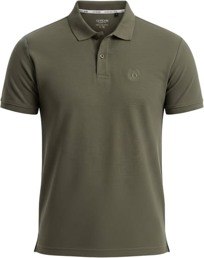 OMBRE Polo - Regular Fit - Katoen - Korte Mouw Donkere Olijf S