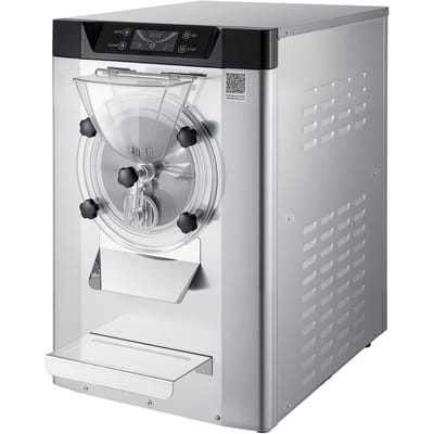 Commerciële Harde IJs Machine, 2000W 12-20L per Uur, Aanrecht Gelato Hard Serve IJs Maker met 6L 304 Roestvrij Staal Cilinder, Auto