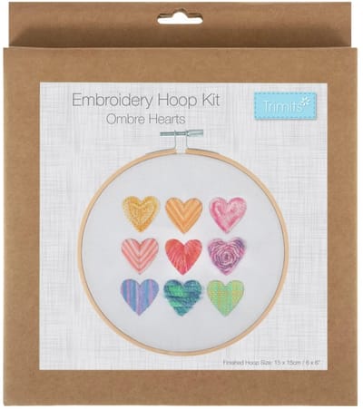 trimits Borduurpakket met borduurring: Ombre Hearts