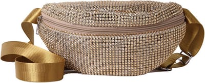 Elegante Heuptas met Glanzende Strass, Verstelbare Riem, Ideaal voor Feestjes, Festivals en Reizen, Goudkleurig en Modern
