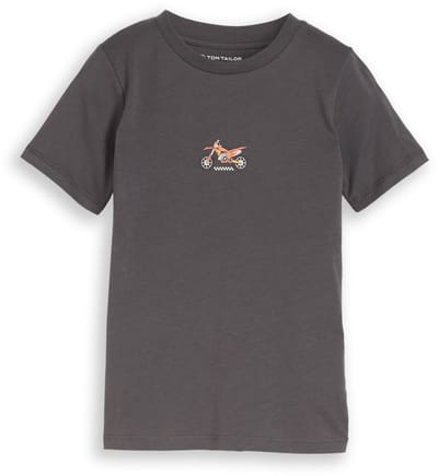 Tom Tailor - T-shirt met print op de rug - Maat 92/98 - dark urban grey