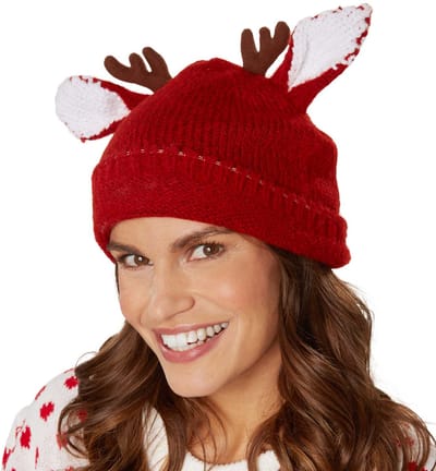 dressforfun - Rendiermuts rood - verkleedkleding kostuum halloween verkleden feestkleding carnavalskleding carnaval feestkledij partykleding - 303621