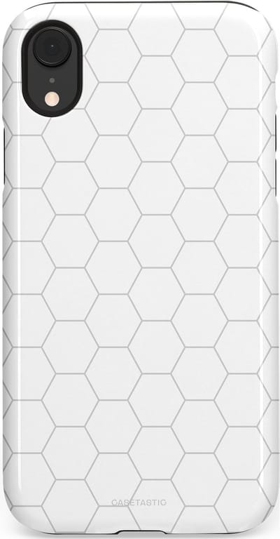 Casetastic Hoesje Geschikt voor Apple iPhone Xr - Stijlvolle Beschermende Duo-layer Case - Zilverraat