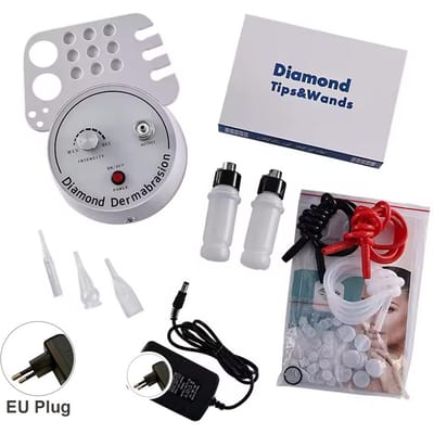 NIEUW 3-in-1 Diamant Microdermabrasie Schoonheidsapparaat met Vacuümzuigfunctie, Waterspray Gezichtsverzorging, Hydraterende Gezichtsexfoliatie en Huidpeeling gray