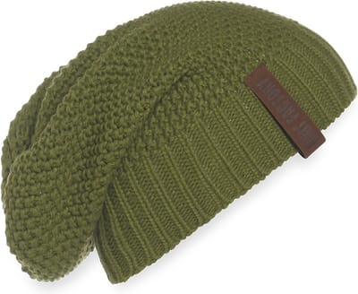 Knit Factory Coco Gebreide Muts Heren & Dames - Sloppy Beanie hat - Mosgroen - Warme groene Wintermuts - Unisex - One Size