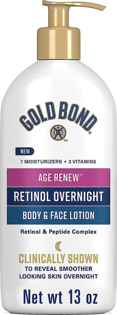 Gold Bond Age Renew Retinol Body & Face Lotion – Nachtverzorging met Retinol, Peptiden & Ceramiden – 368 g