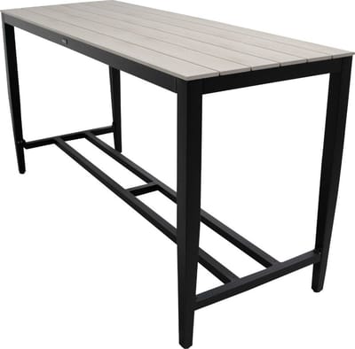 7-delige barset | 6 Isabel barstoelen Black | Cyprus bartafel 200x75cm Wood