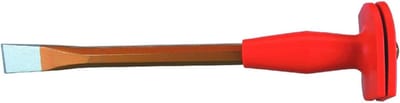 Muur beitel plat - Steenbeitel handgereedschap - Metselwerk bewerken - Met handbescherming - 300 mm lengte - Zwart