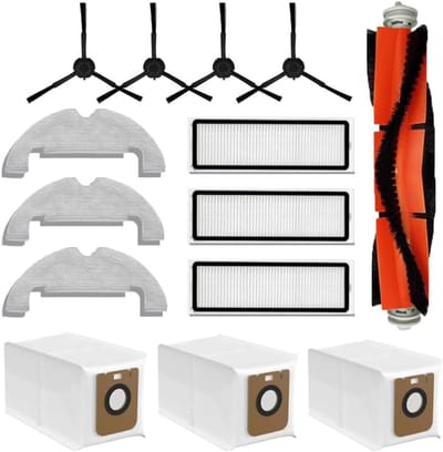 Accessoires en Reserveonderdelen voor Robotstofzuiger - 14-delige Set met Hoofdborstel, HEPA-filters, Mopdoeken en Zijborstels voor Optimale Reiniging