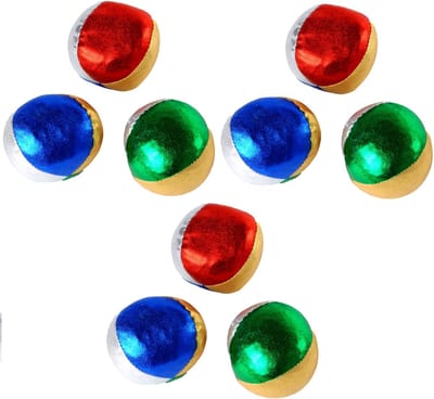 9x Jongleerballen - gekleurd metallic - 6 cm - jongleren - ballen gooien - speelgoed