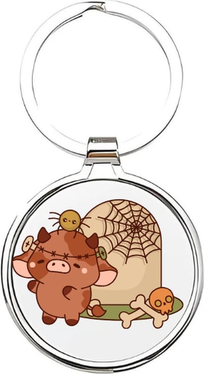 Akyol - Koeien Sleutelhanger - koe - dierenliefhebbers - Kalfje - boerderij - cow - bruine koe - Halloween - boerderijdieren - stier - rund - dieren sleutelhanger - schotse hooglander - os - koebeest - steun de boer - dierendag - 4 x 7,5 CM