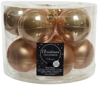 Decoris Kerstballen set - 20x stuks - glas - toffee bruin - 6 cm - glans/mat - kerstversiering