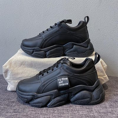 Koreaanse Versie van Student Daddy Damesschoenen Lente Nieuwe Ademende Hardloopsneakers Verhoging Getij Casual Schoenen 40