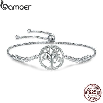 Sale 100% 925 Sterling Zilver Levensboom Tennisarmband Dames Verstelbare Schakelketting Armband Zilveren Sieraden Scb035 gray