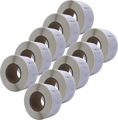 DULA Dymo Compatible labelprinter 550 labels - Wit - 99017 - S0722460 - Hangmapetiketten - 5 rollen - 12 x 50 mm - 220 labels per rol