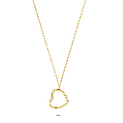 Twice As Nice Halsketting in 18kt verguld zilver, open hart 40cm+5cm