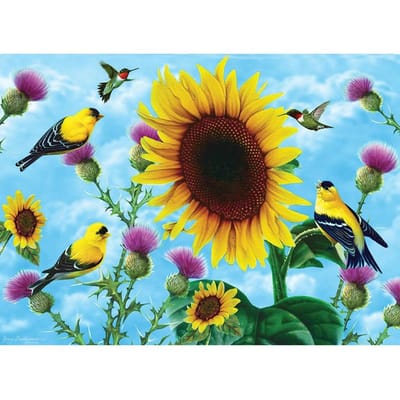 5D DIY Diamond schilderij zonnebloem vogels borduurwerk mozaïek kruissteek strass decoratie 20X30CM yellow