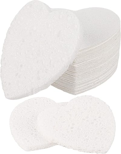 Herbruikbare gezichtsreinigingsspons - Set van 60 - Wit - Exfoliërend - Natuurlijk materiaal