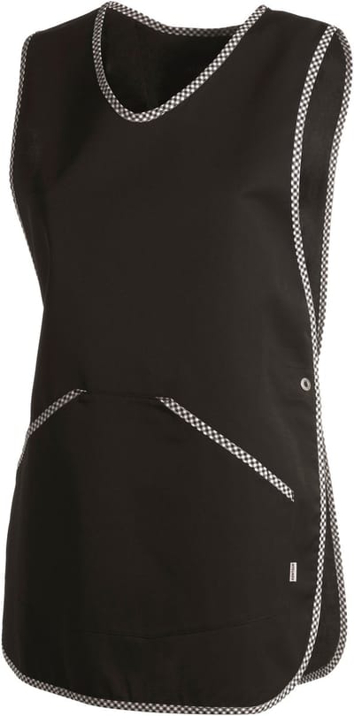 Kentaur Sandwich apron w. pocket 31811-102 - black w. black/white check - XS/S