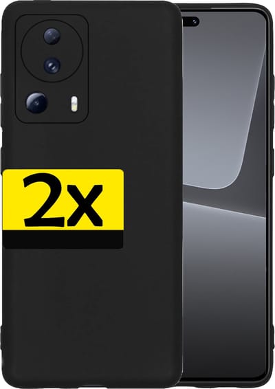 Hoesje - 2 Stuks - Geschikt voor Xiaomi 13 Lite - Sterk & Shockproof - Case Siliconen - Back Cover - Telefoon Hoes - Telefoonhoesjes - Zwart