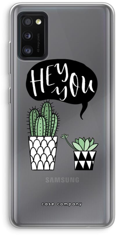 Case Company® - Hoesje geschikt voor Samsung Galaxy A41 hoesje - Hey you cactus - Soft Cover Telefoonhoesje - Bescherming aan alle Kanten en Schermrand
