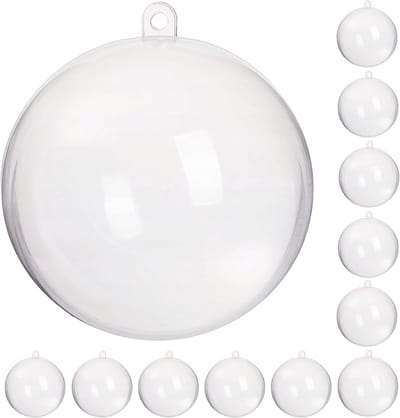 12x Acryl Kerstballen 12cm Transparant, DIY Decoupage, Openbaar