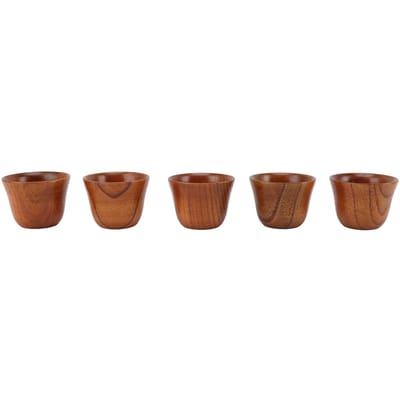 Houten Theekopjes Handgemaakt Multifunctioneel Veilig Milieuvriendelijk Massief Hout Theekopjes om Thee te Drinken S goud/zwart