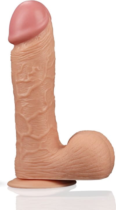 Realistische XXL King Size Dildo 24.5 cm lang en 5.5 cm dik - Levensechte Grote Dildo 24.5cm lang - Realistische dildo met balzak en stevige zuignap - Realistische Dildo Met Zuignap en Balzak